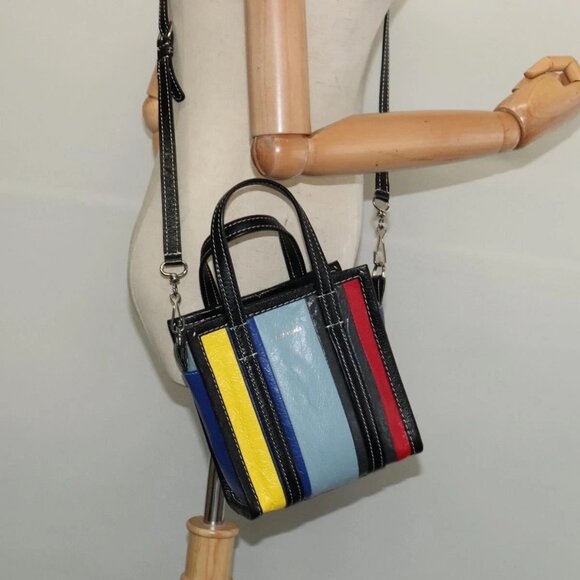 BALENCIAGA Bazaar Shopper XXS Bag Leather 2way Multicolor 513988 Auth 137181 - Picture 4 of 16